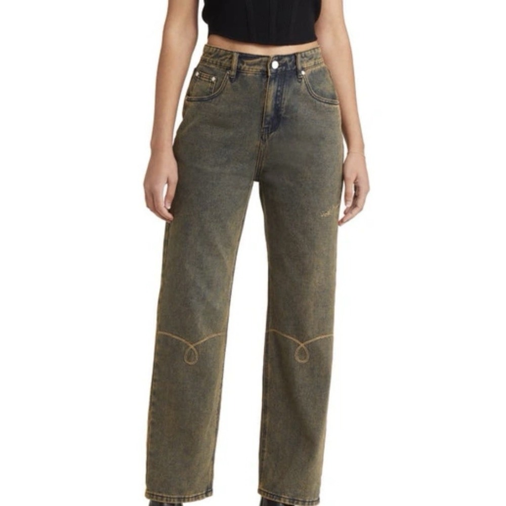 House of Sunny Law Of Attraction Straight Leg Jeans Women's XS Retail $180